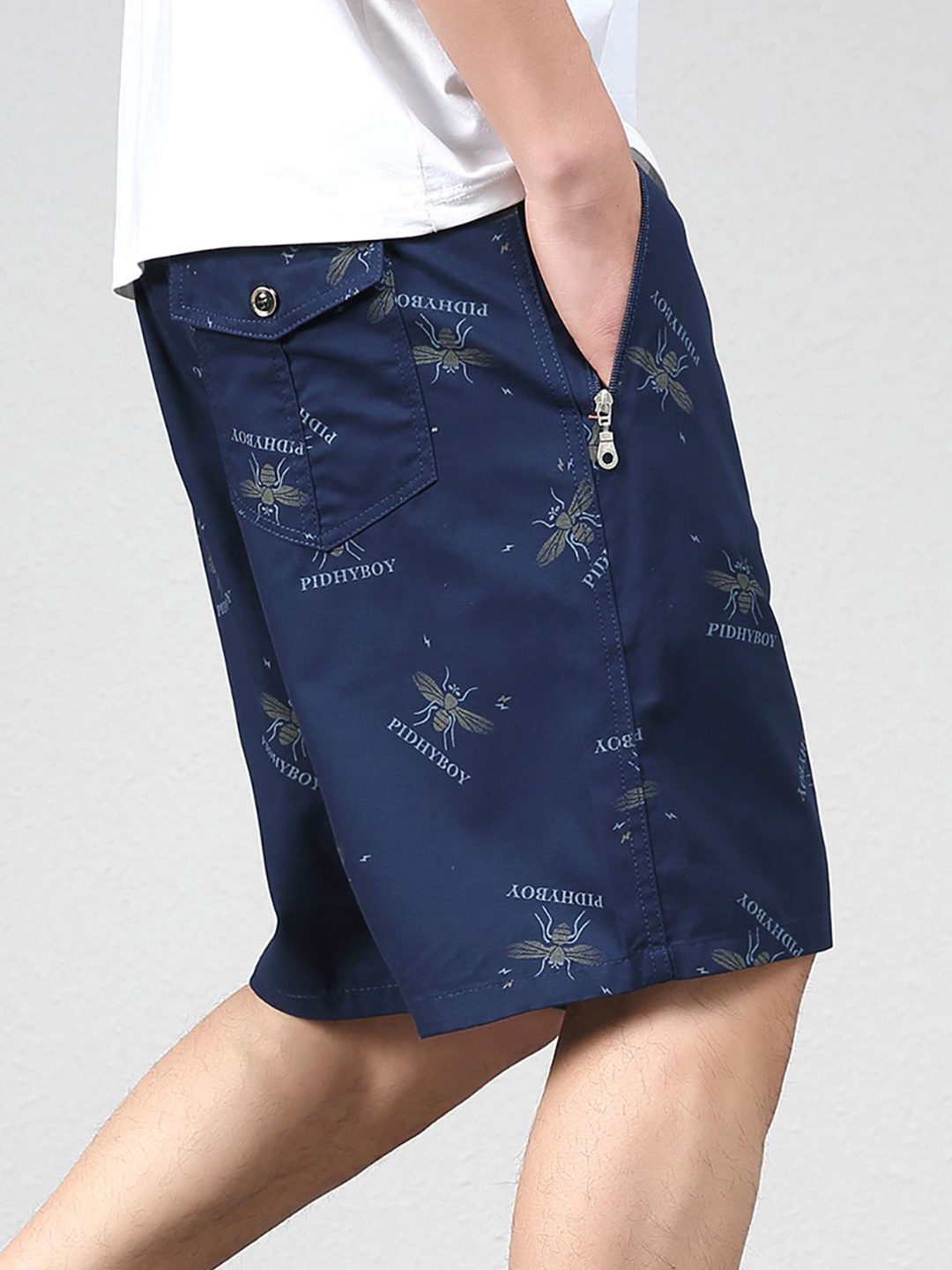 

StyleCast x Revolte Men Printed Shorts, Navy blue