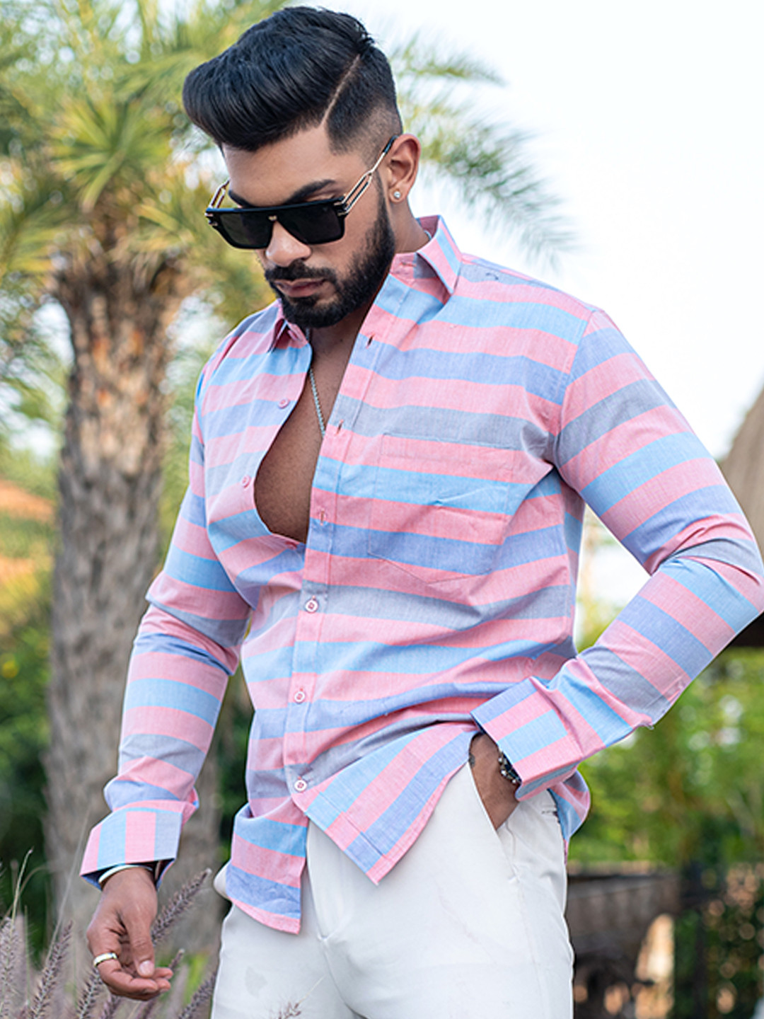 

Tistabene Men Comfort Opaque Striped Casual Shirt, Multi