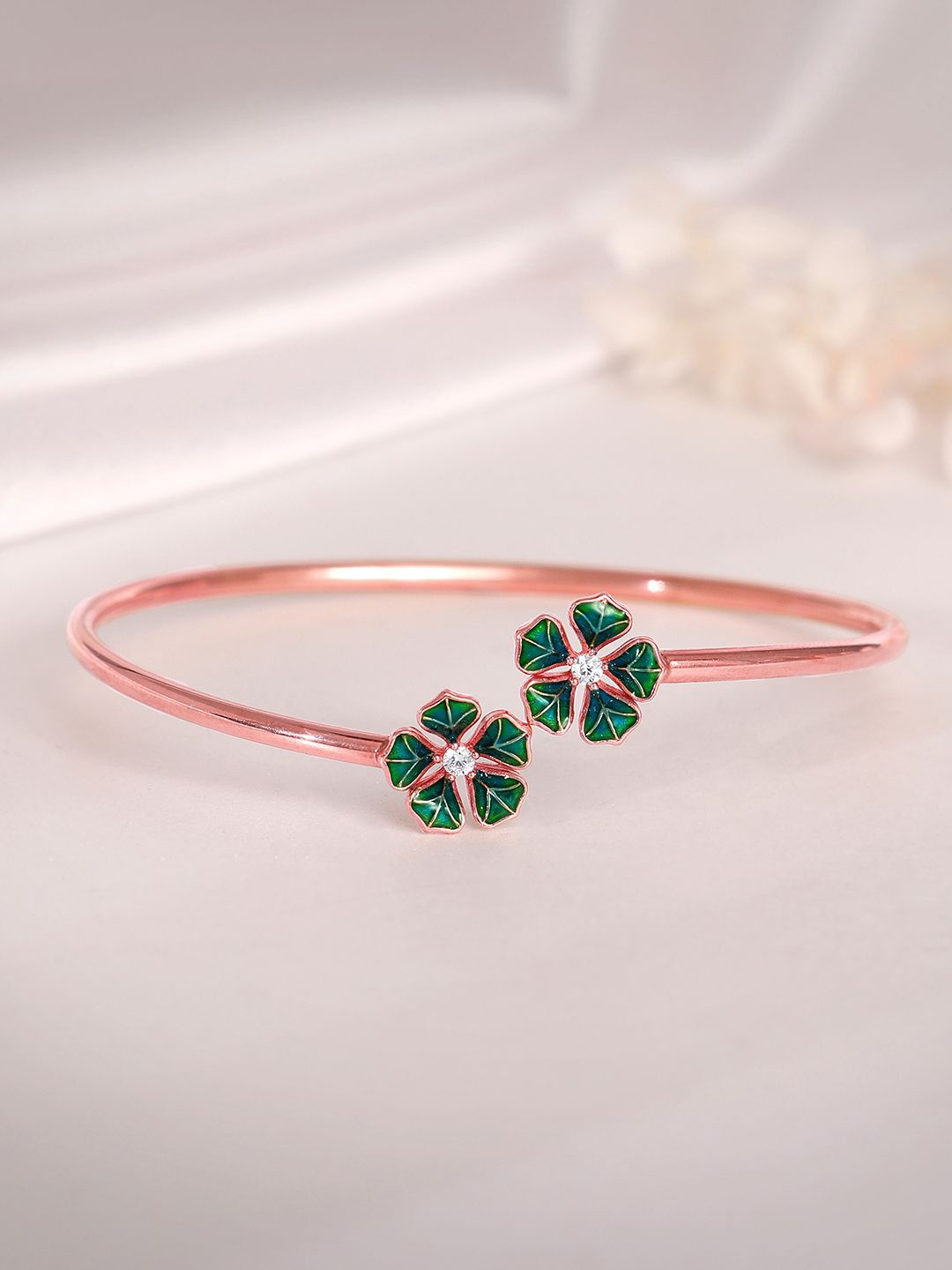 

GIVA Women Sterling Silver Rose Gold-Plated Cuff Bracelet