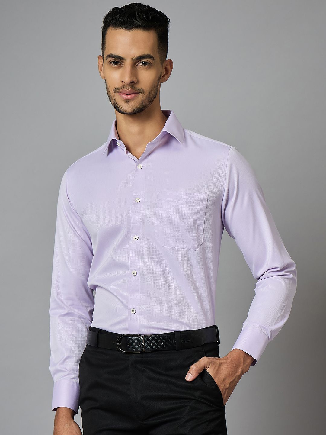 

LOUIS STITCH Men Classic Opaque Formal Shirt, Purple