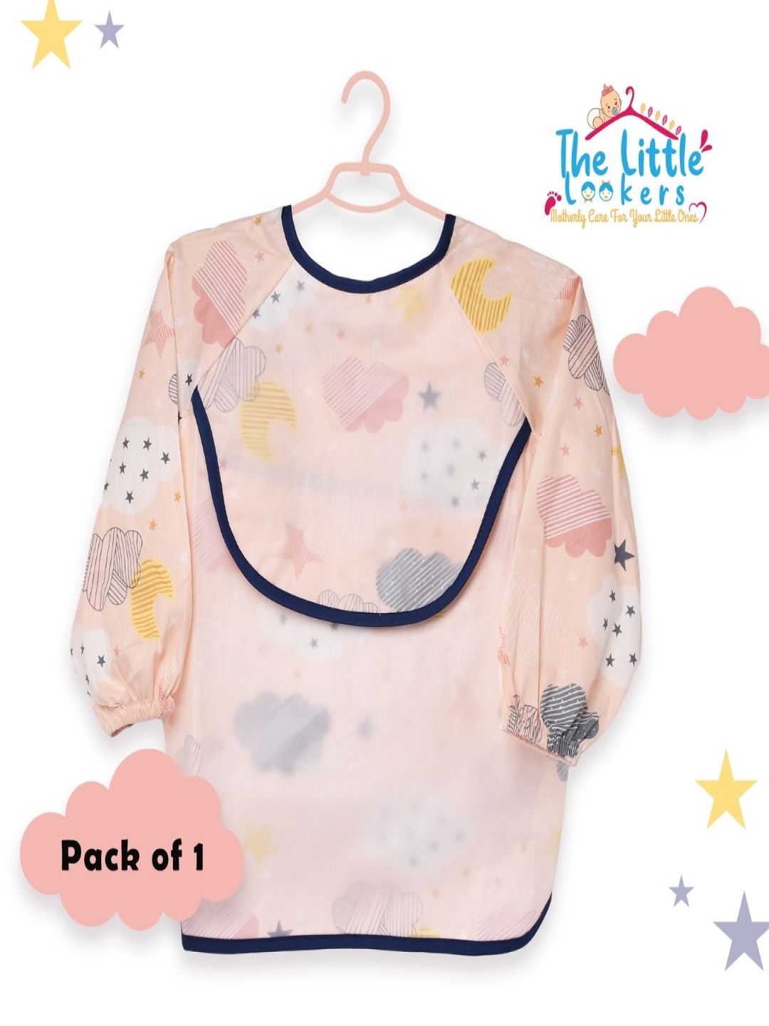 

The Little Lookers Infants Long Sleeved Bibs with Pocket, Pink