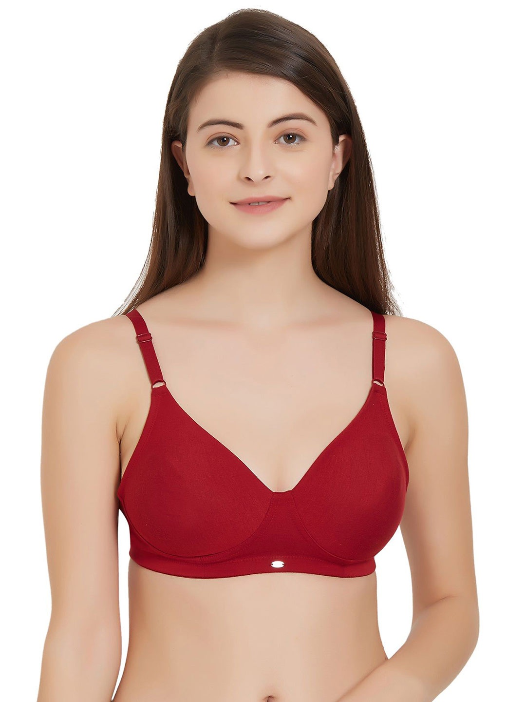 

Soie Women Full Coverage Non Padded Non Wired Seamless Bra, Red