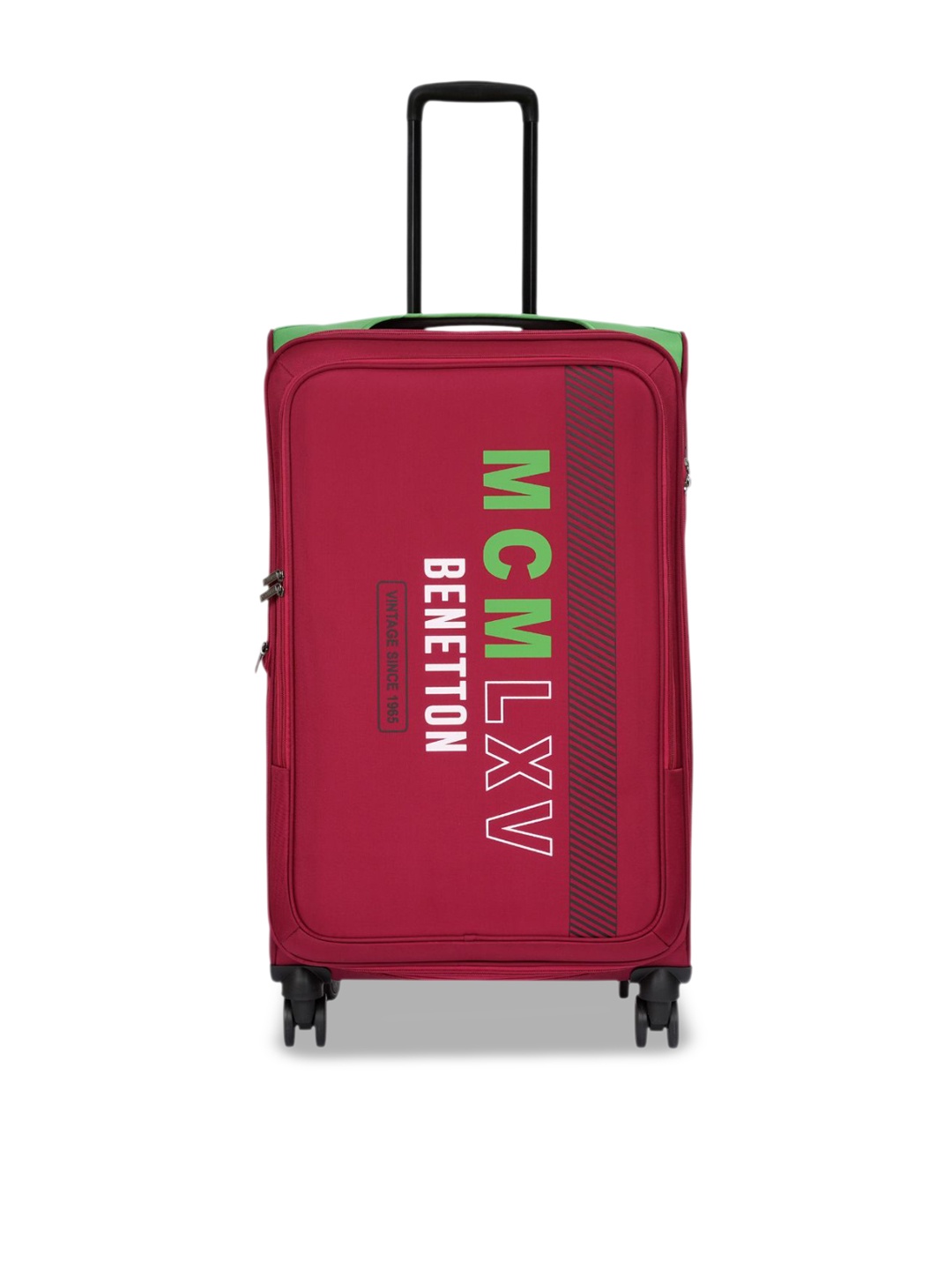 

United Colors of Benetton Topaz Plus Printed Soft-Sided Cabin Trolley Bag, Red