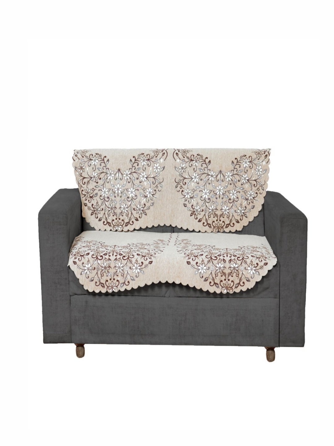 

Fashion Throw Beige Jacquard 2 Piece Sofa Cover