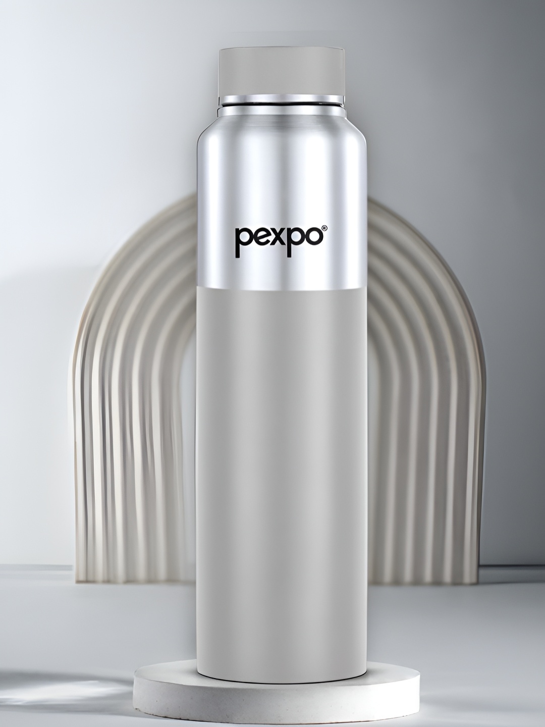 

Pexpo Silver-Toned & Grey Single Stainless Steel Single Wall Vacuum Water Bottle 1L