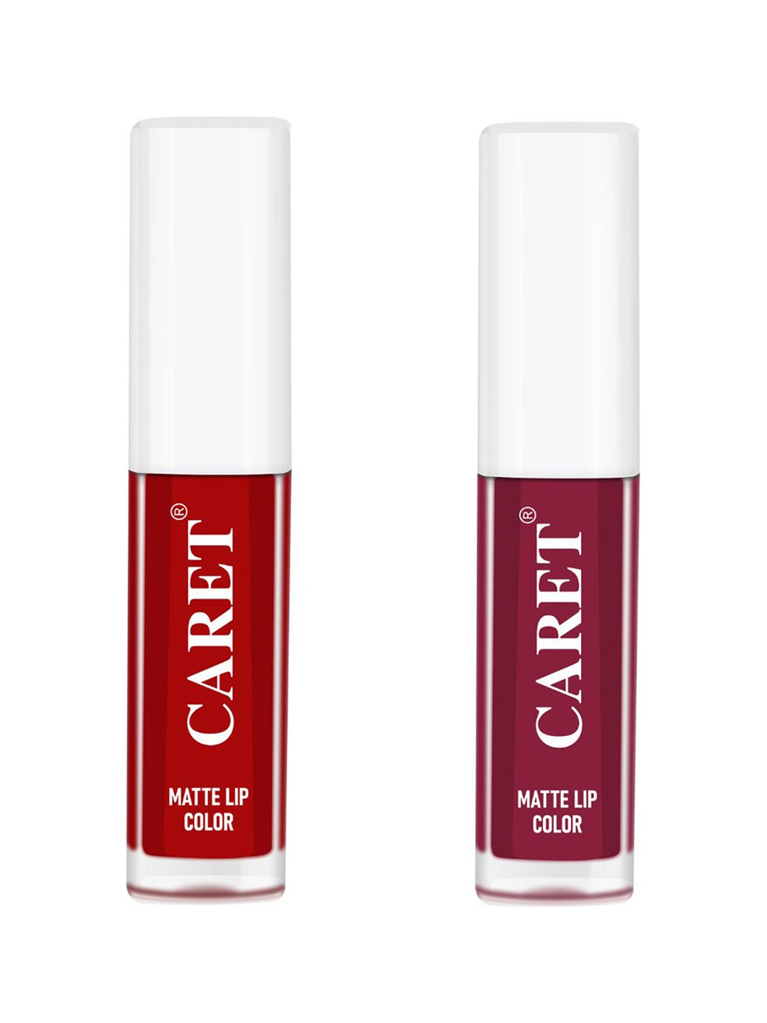 

CARET ORGANIC Set Of 2 Super-Pigmented Liquid Matte Lipsticks - 2 ml Each - 3 & 4, Red