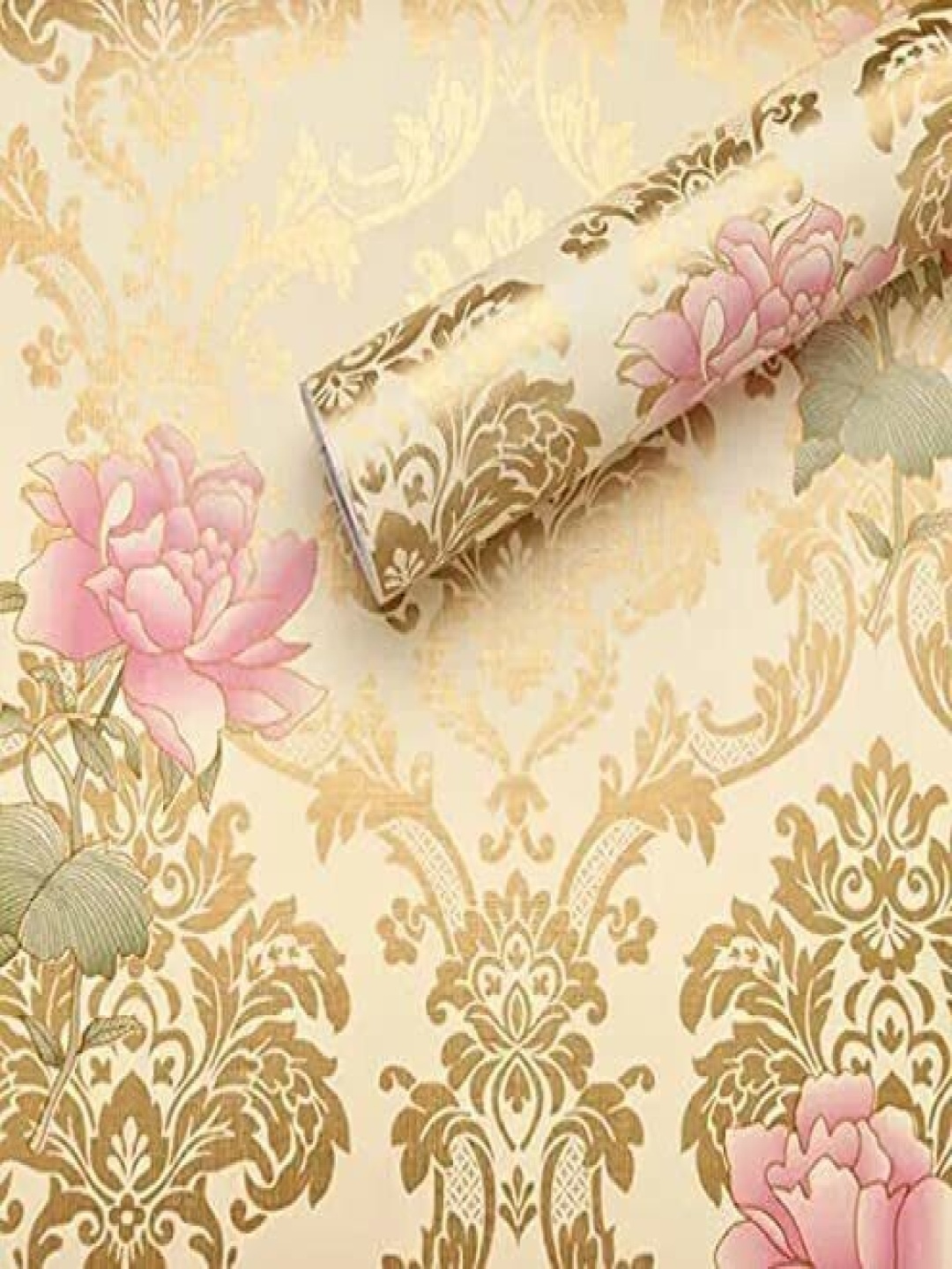 

ANNA CREATIONS Beige Floral Printed Self-Adhesive Decorative Wall Sticker
