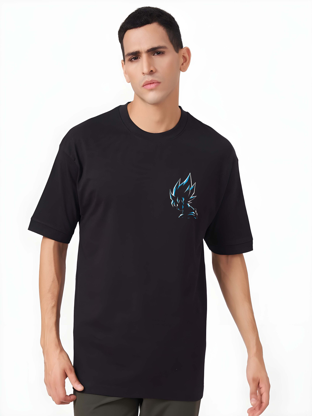 

BOWLIFESTYLE Men Graphic Printed Round Neck Cotton Relaxed Fit T-shirt, Black