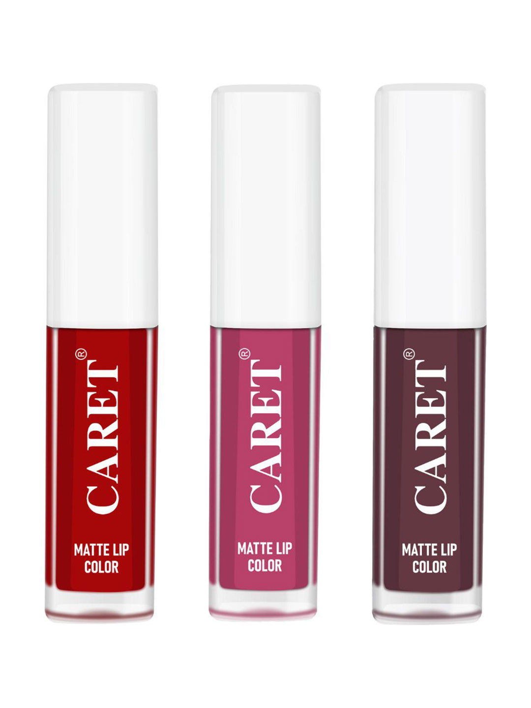 

CARET ORGANIC Set Of 3 Super-Pigmented Liquid Matte Lipsticks - 6 ml - Shade 3 - 8 - 7, Red