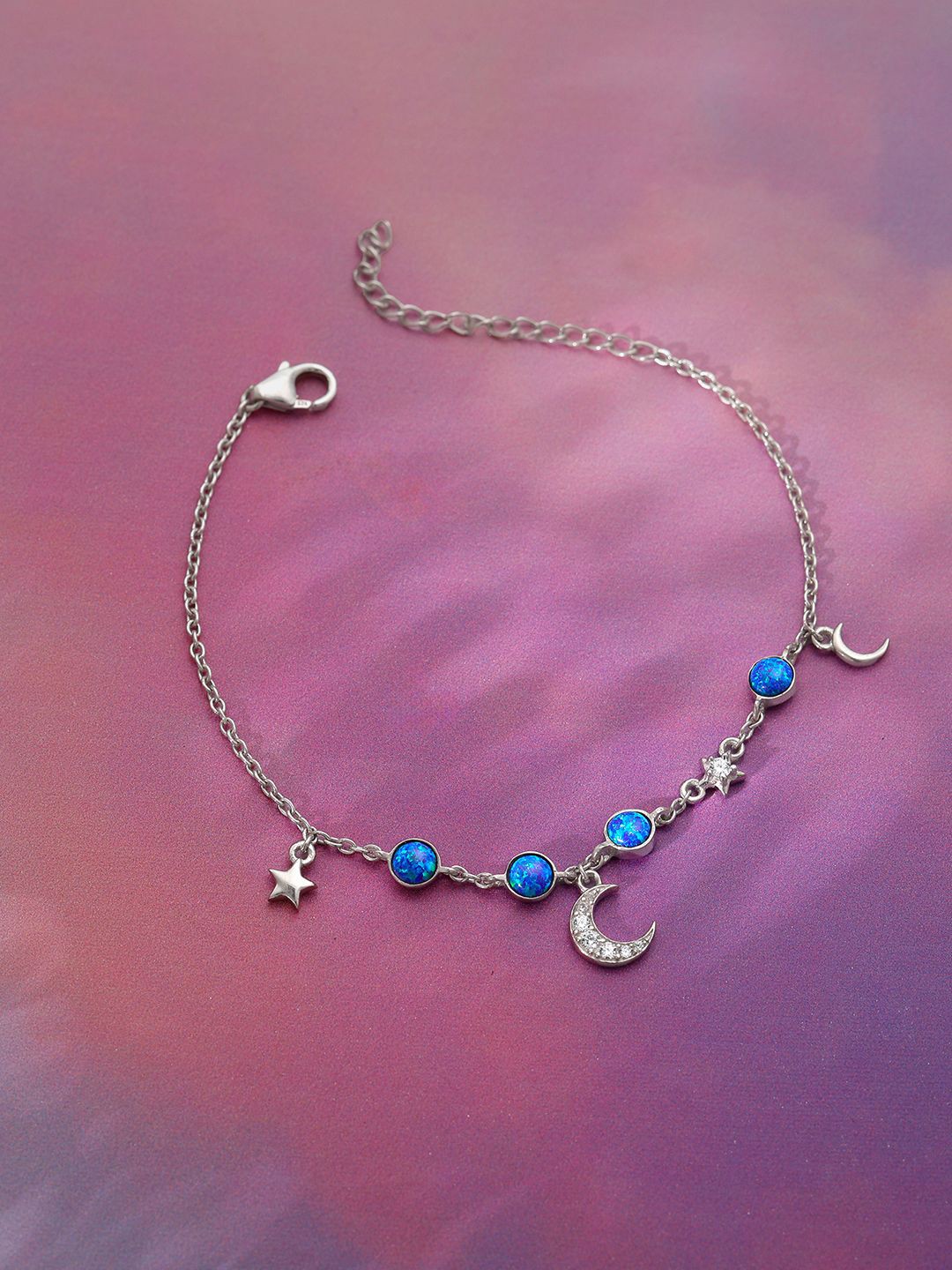 

GIVA Women Sterling Silver Rhodium-Plated Link Bracelet