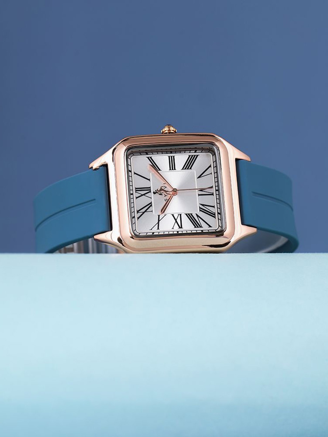 

Sylvi Men Patterned Dial & Straps Analogue Watch opus-white-rose-skyblue, Rose gold