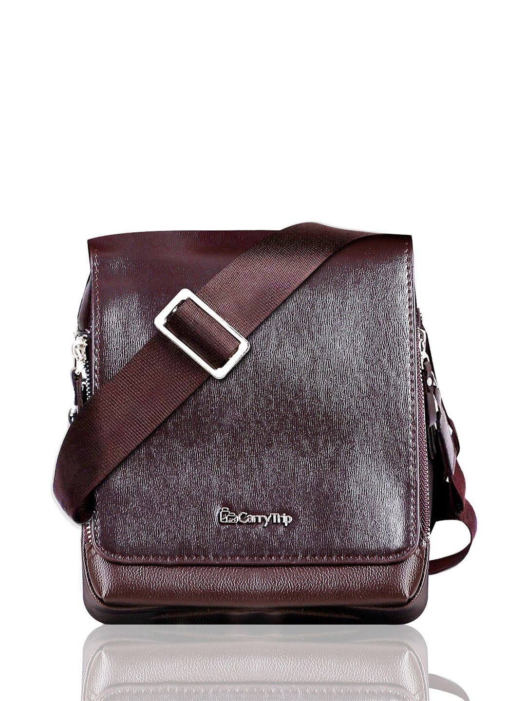 

Carry Trip Unisex Textured Crossbody Messenger Bag, Brown