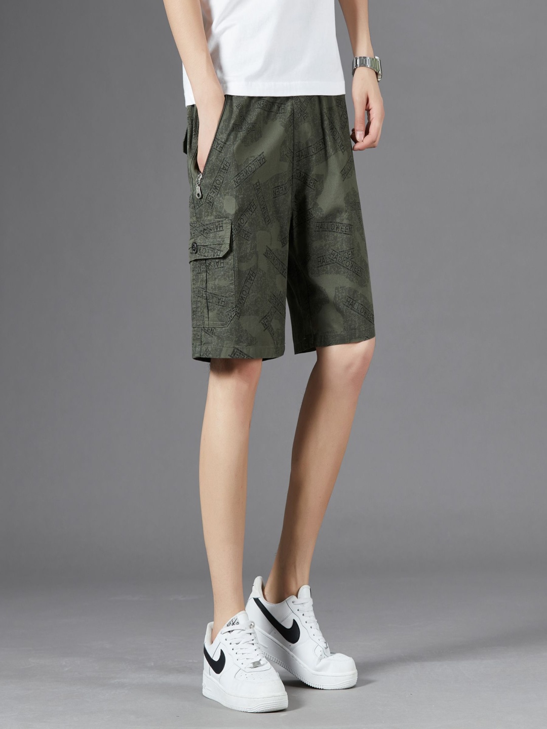 

StyleCast x Revolte Men Printed Shorts, Green