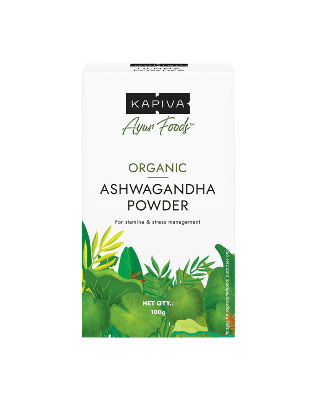 

Kapiva Ayur Foods Organic Ashwagandha Powder 100g (Pack of 2), Cream