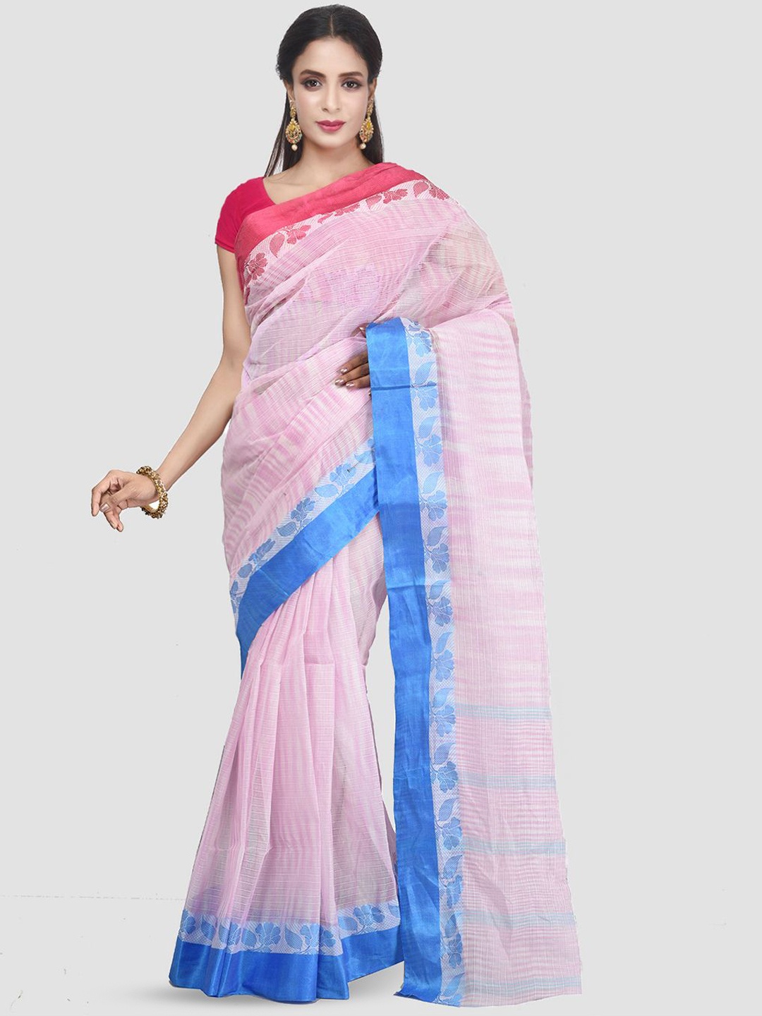 

Crochetin Woven Design Saree, Peach