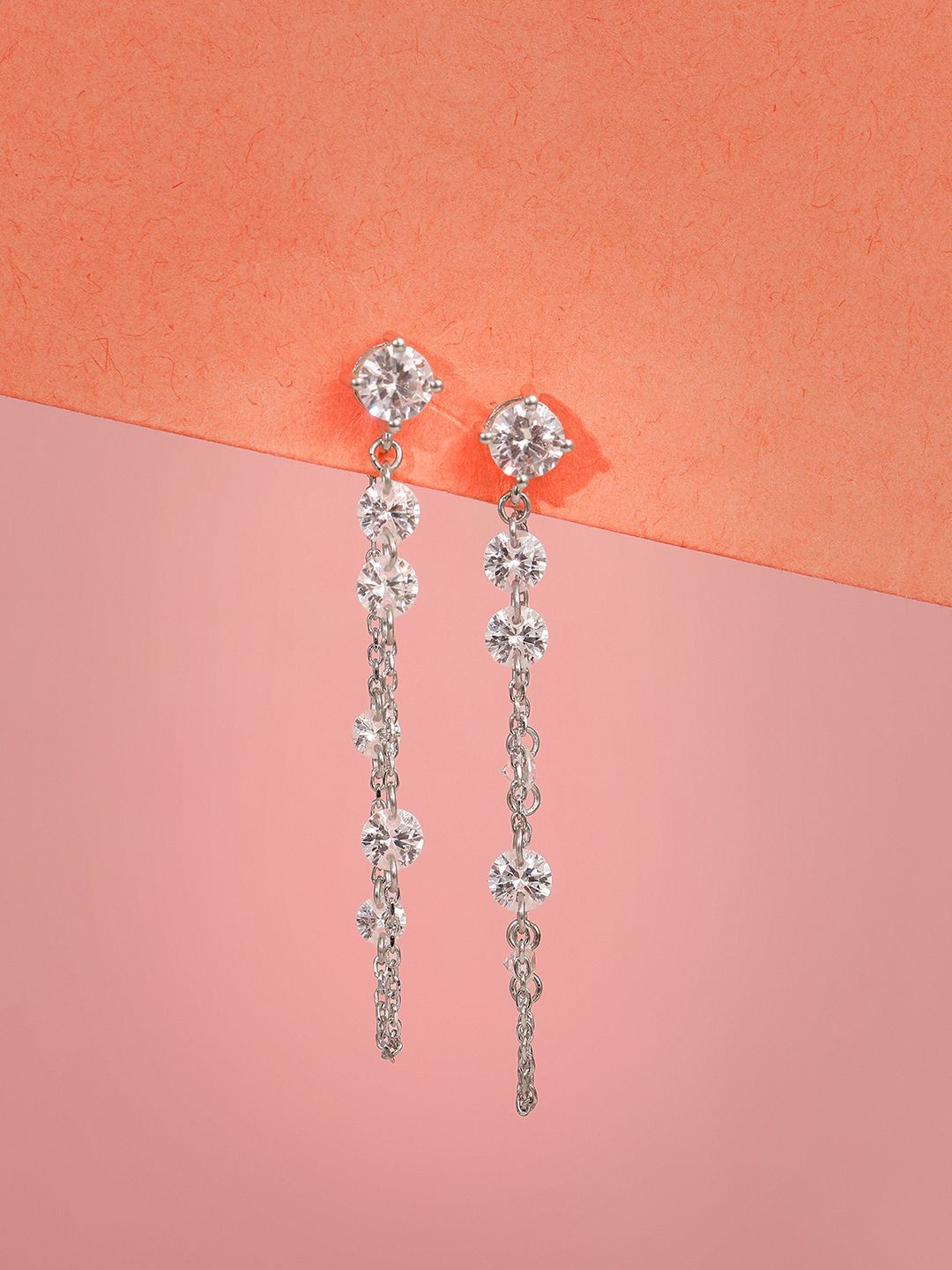 

GIVA Contemporary Drop Earrings, Silver
