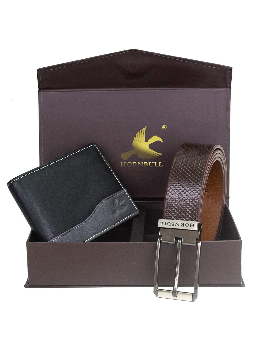 

Hornbull Buttler Leather RFID Protected Black Wallet & Belt Accessory Gift Set