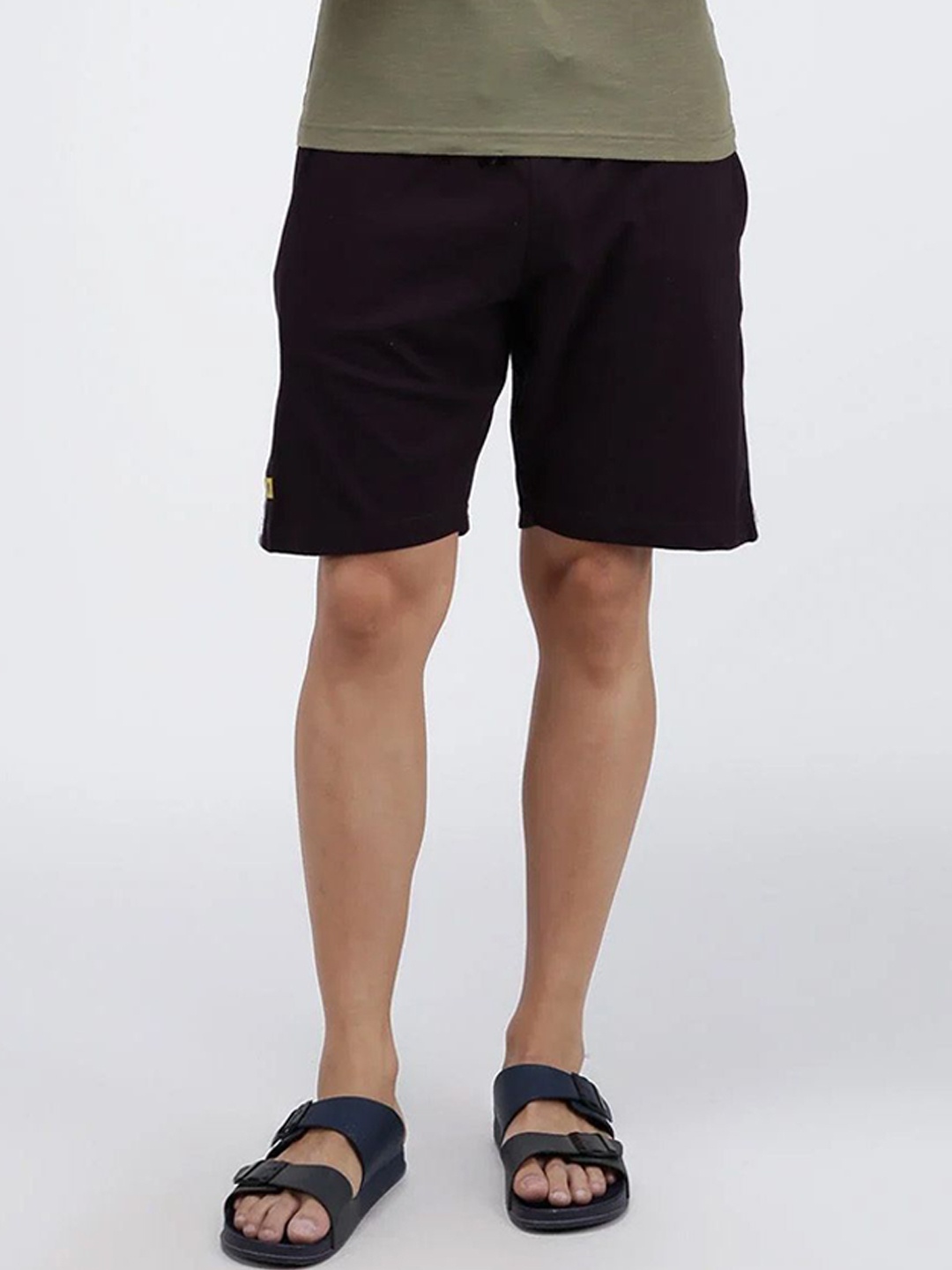 

AMUL COMFY Men Cotton Mid-Rise Regular Fit Shorts, Brown
