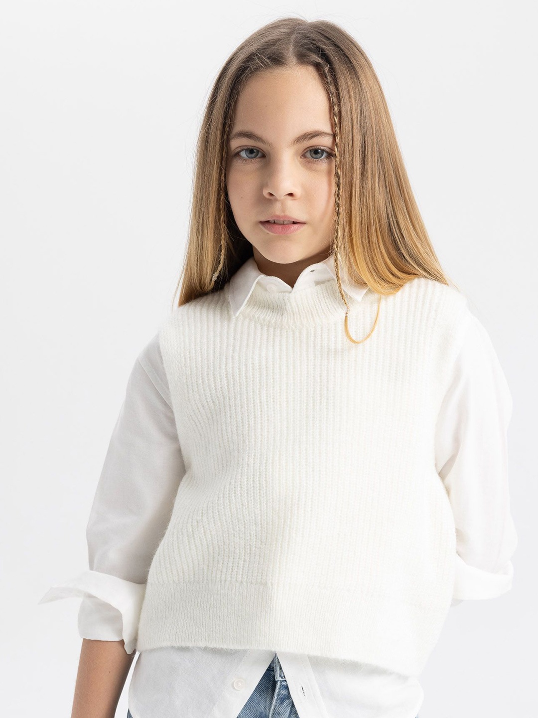 

DeFacto Girls Sweater Vest, White