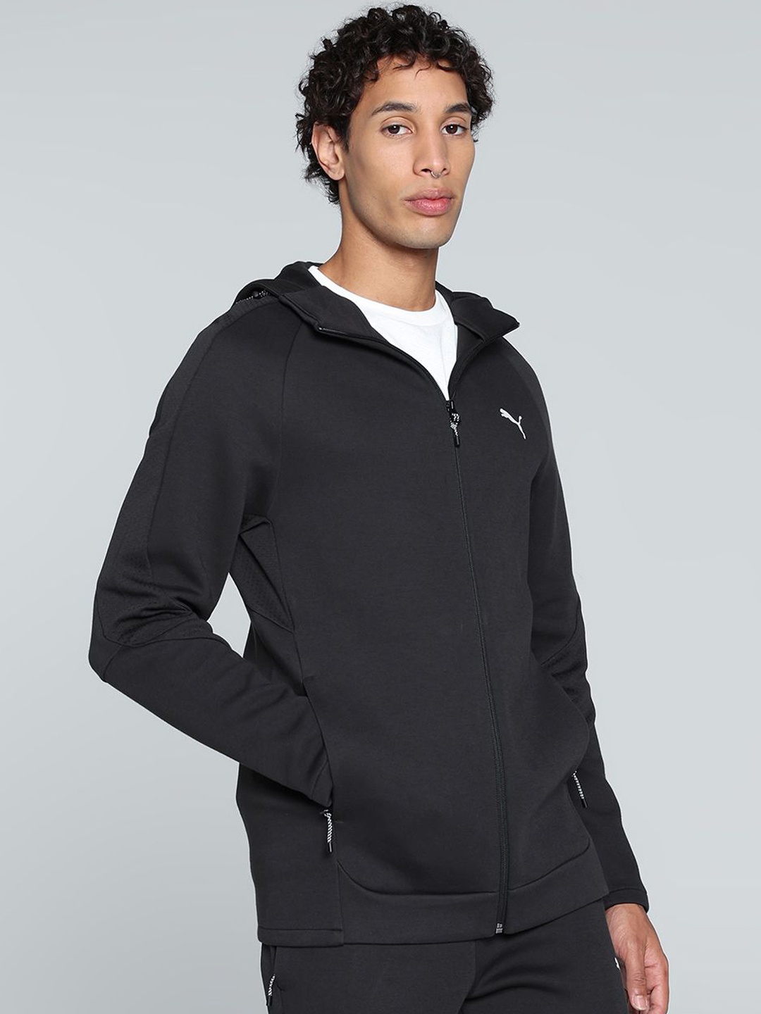 

Puma Evostripe Men's Slim Fit Full-Zip Hoodie, Black