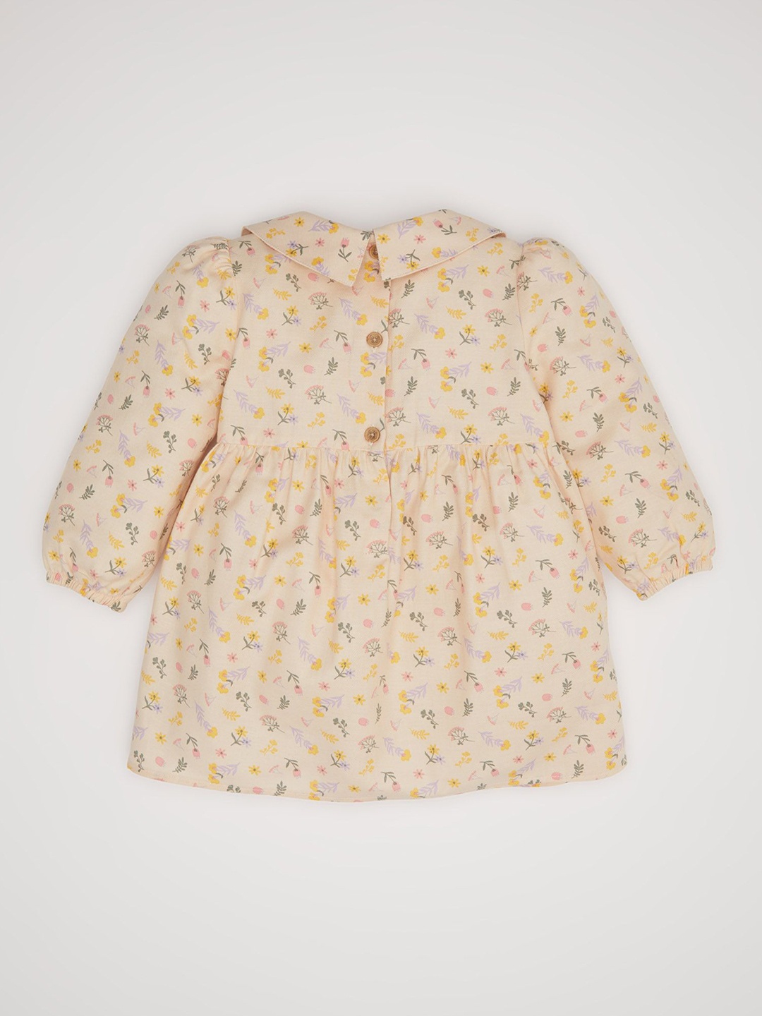 

DeFacto Girls Floral Printed Cotton Fit & Flare Dress, Peach