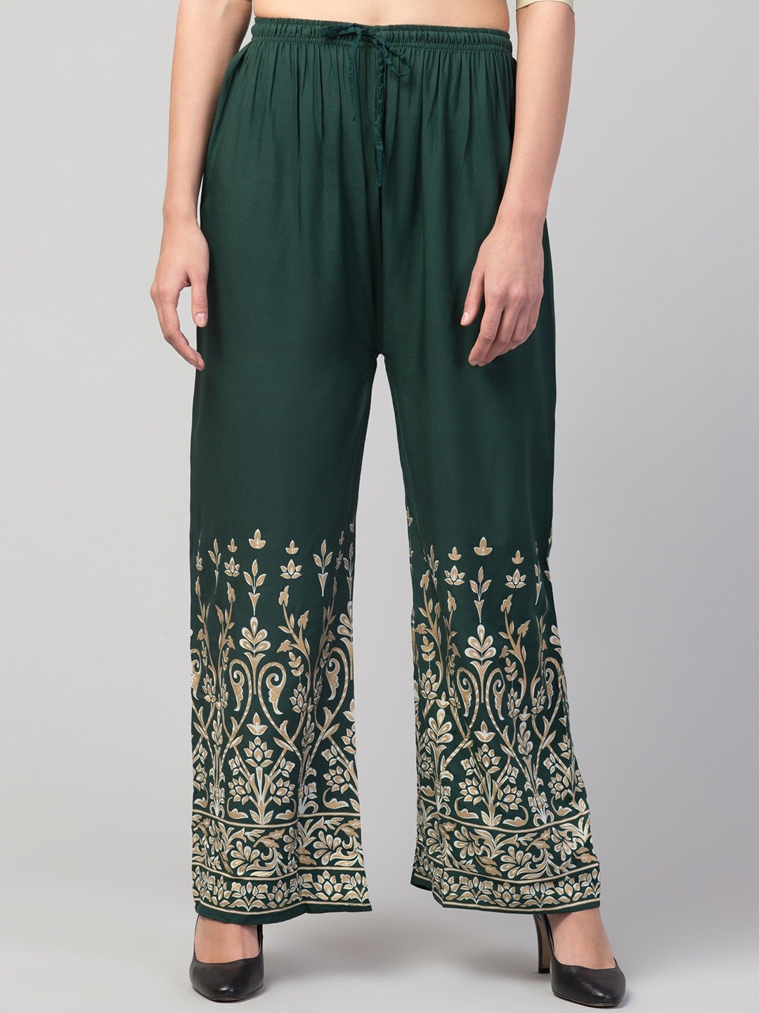 

STYLE PREZONE Women Floral Printed Relaxed Trousers, Fluorescent green