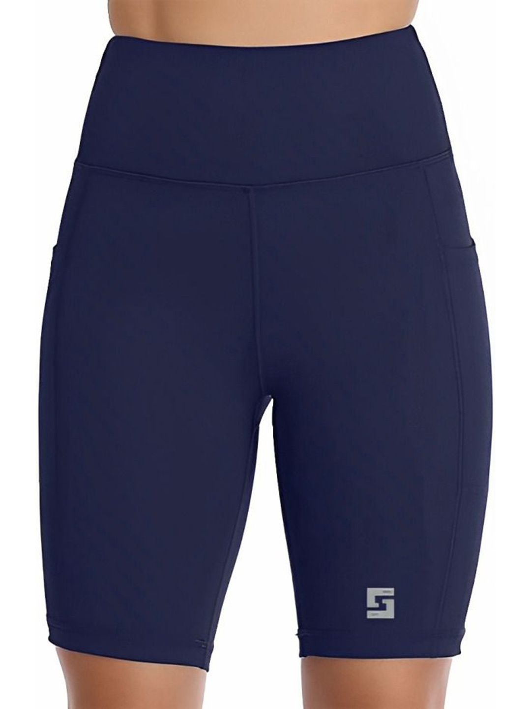 

POOJARAN SAREE High Rise Yoga Tights, Navy blue