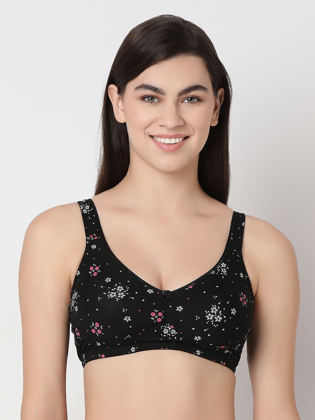 

Juliet Floral Bra Full Coverage, Black