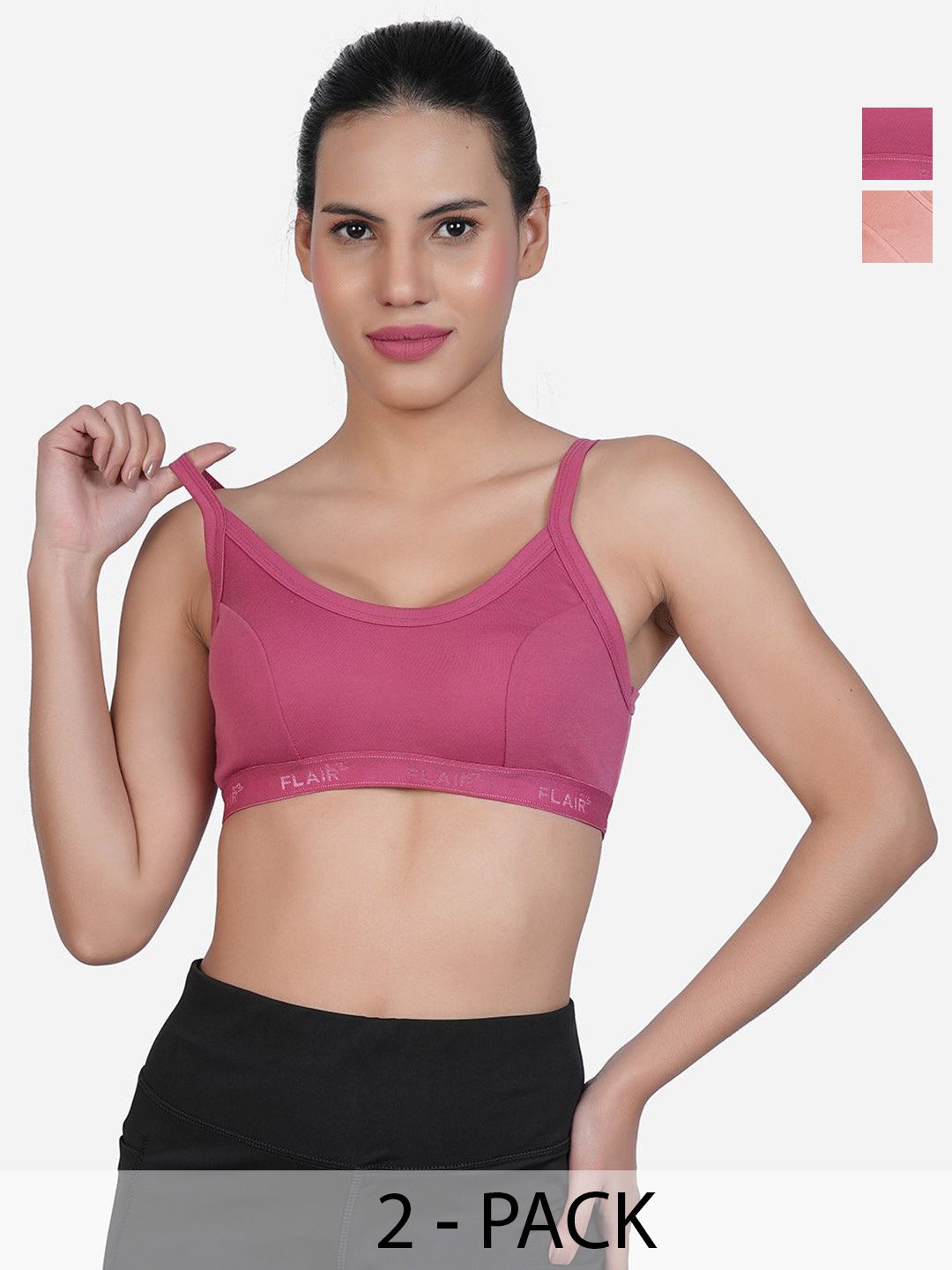 

SHYAM SONS FLAIR Pack Of 2 Full Coverage Workout Bra, Rose