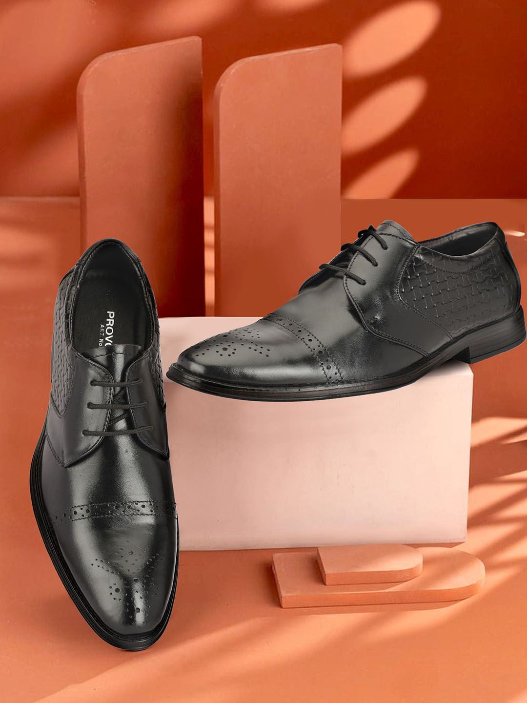 

Provogue Men Leather Formal Brogues, Black