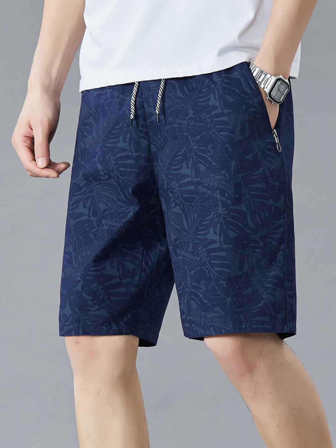 

StyleCast x Revolte Men Conversational Printed Shorts, Blue