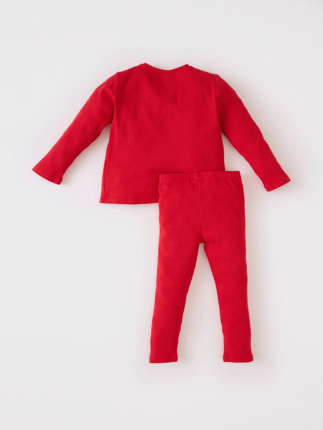 

DeFacto Girls Round Neck Pure Cotton Clothing Set, Red