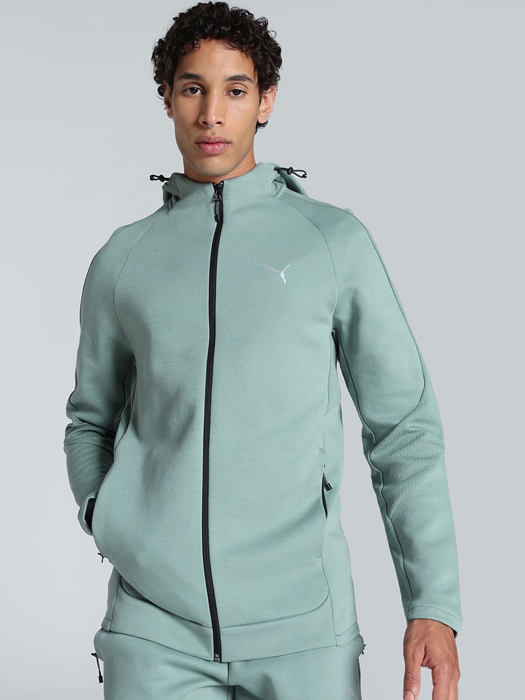 

Puma Evostripe Slim Fit Full-Zip Hoodie, Sea green