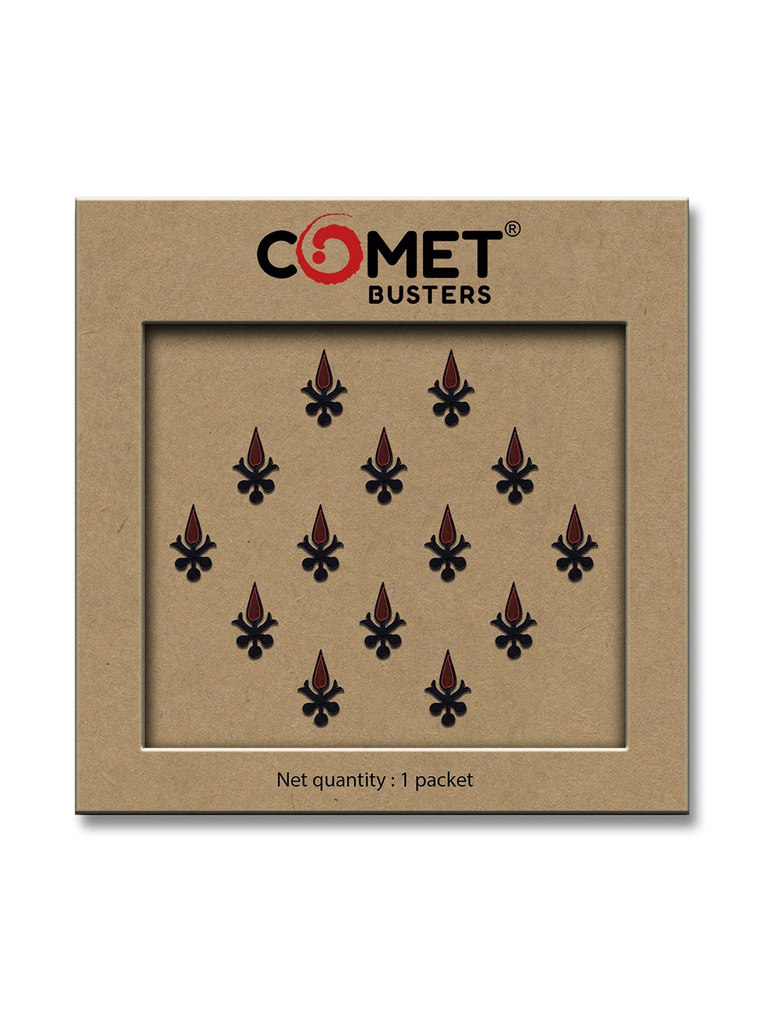 

Comet Busters Beautiful Traditional Designer Bindis - Black & Maroon