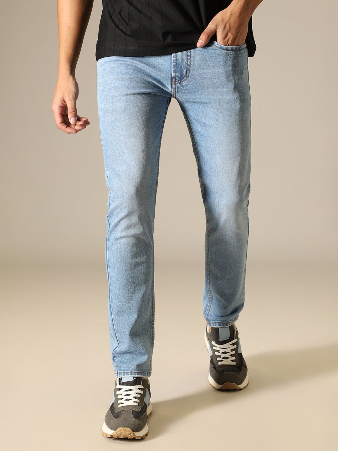 

Banana Club Men Light Blue Ankle Slim Fit Jeans