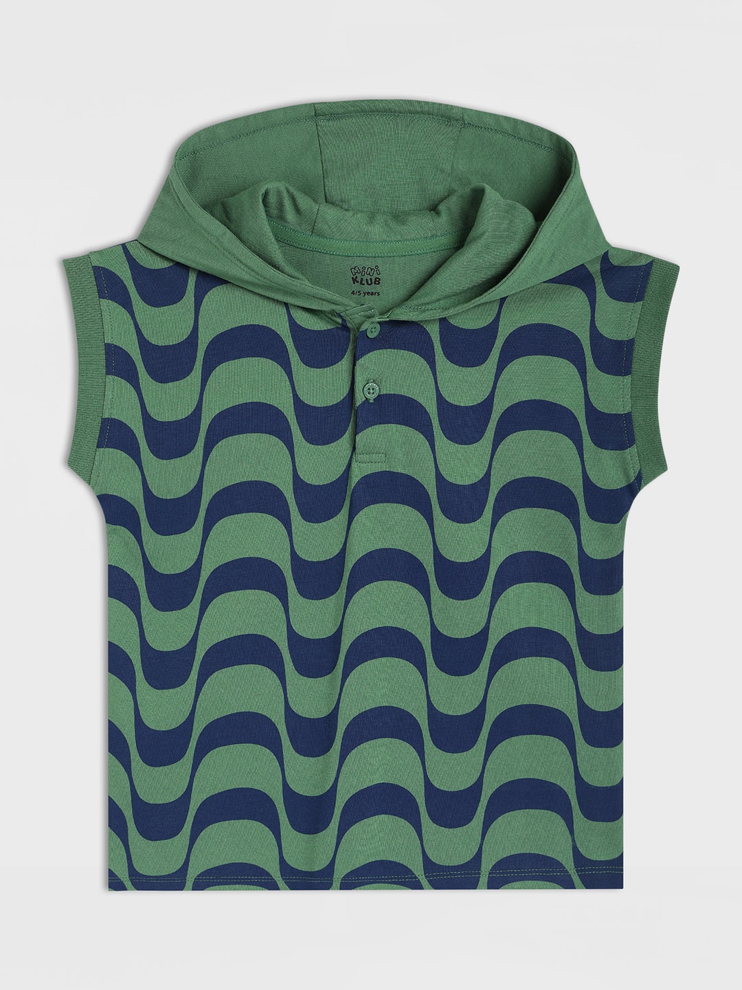 

MINI KLUB Boys Abstract Printed Hooded Cotton T-shirt, Green