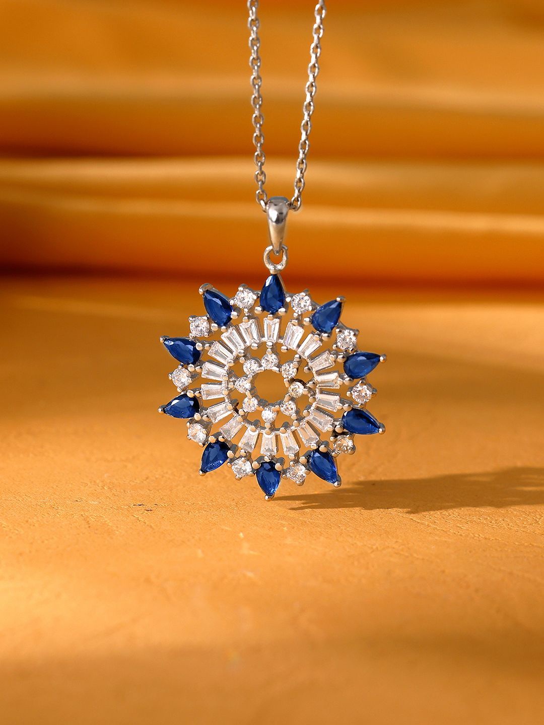 

GIVA Rhodium-Plated Contemporary Pendants with Chains, Silver
