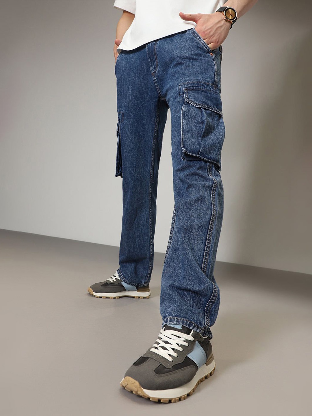 

Banana Club Men Blue Sapphire Baggy Denim Jeans