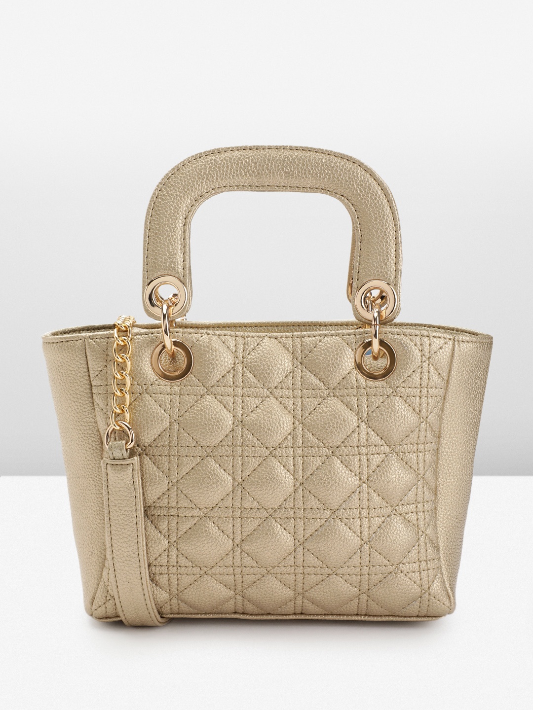 

Carlton London Textured Handheld Swagger Bag, Beige