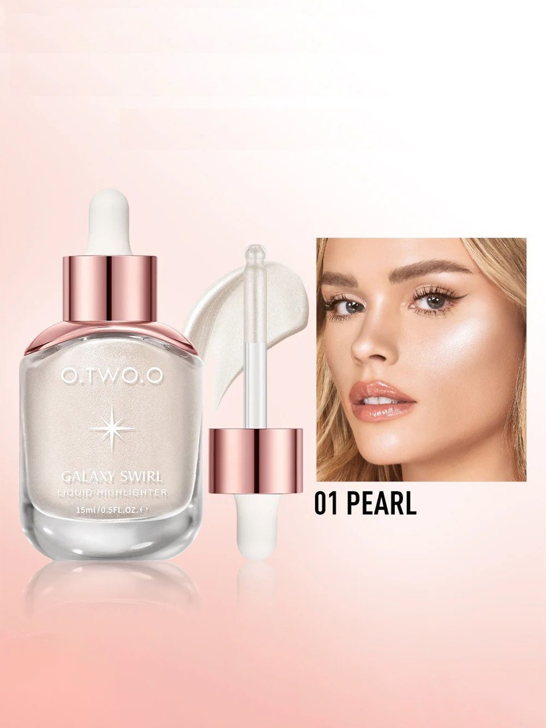 

CEMA Haute Galaxy Swirl Liquid Highlighter- 15 ml- Pearl 01, Coral
