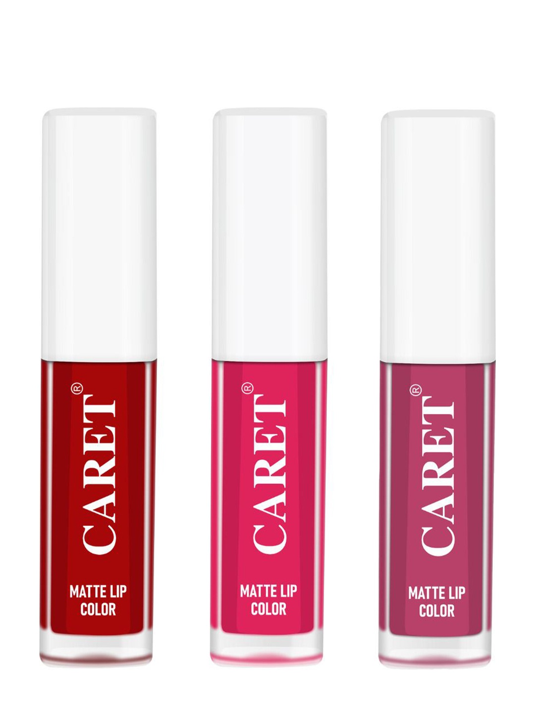 

CARET ORGANIC Set Of 3 Super-Pigmented Liquid Matte Lipsticks - 2 ml Each - 3 - 4 - 8, Pink