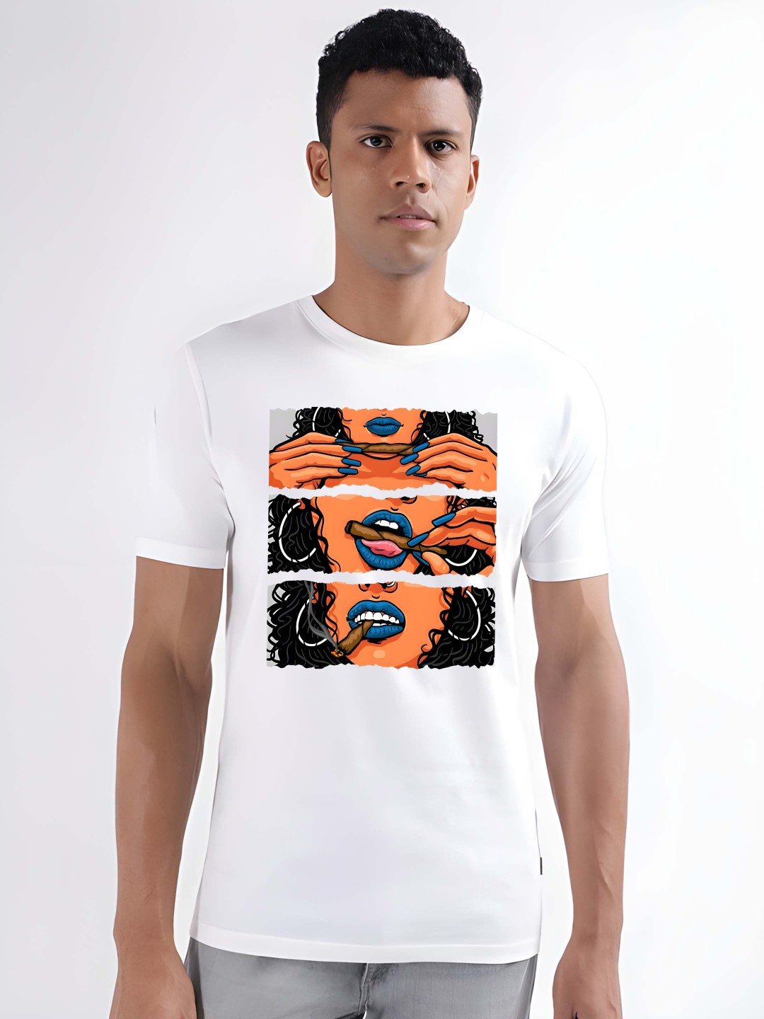 

BOWLIFESTYLE Men Pure Cotton T-shirt, White