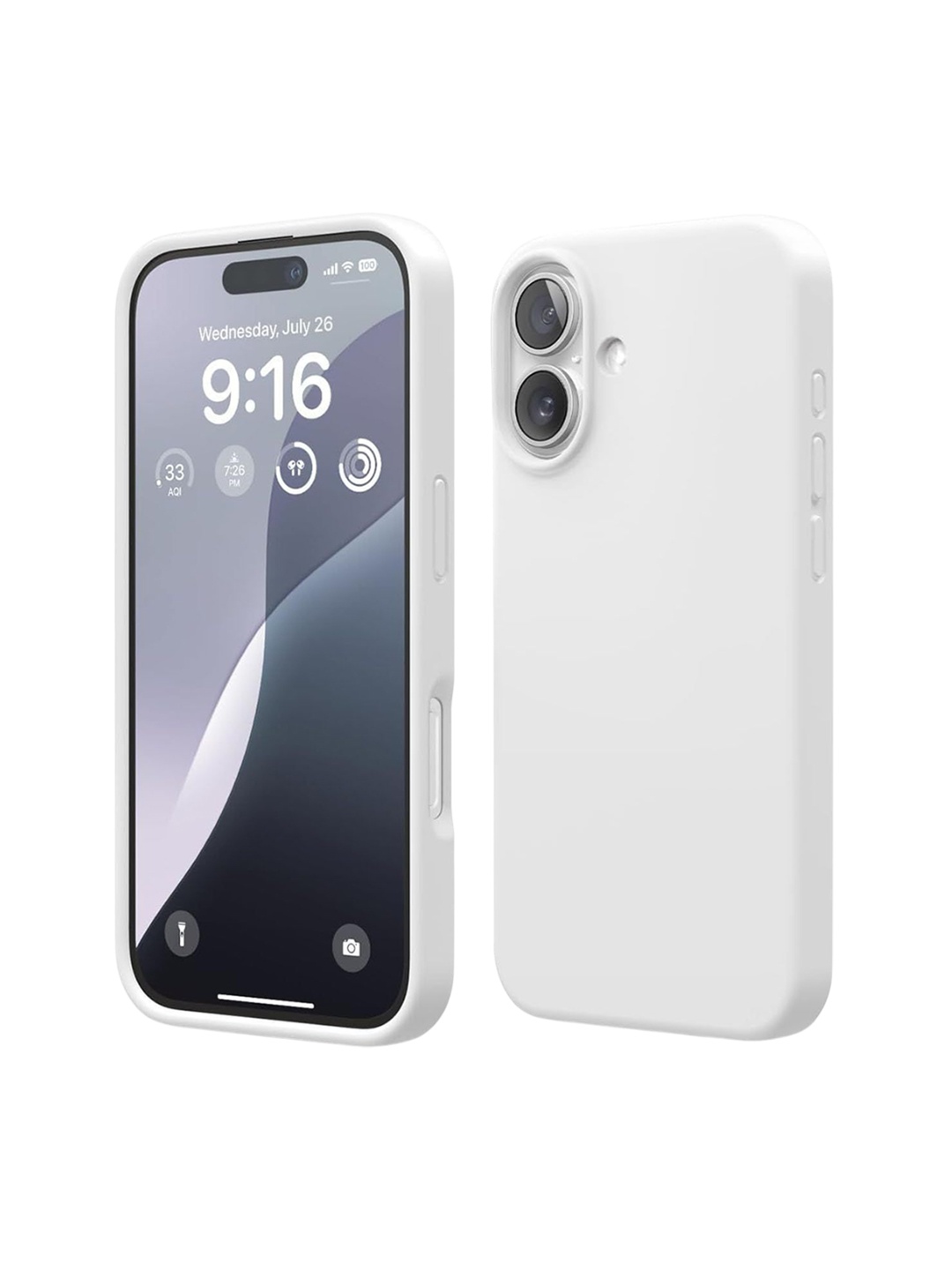 

LIRAMARK Solid Liquid Silicone Soft iPhone 16 Back Case, White