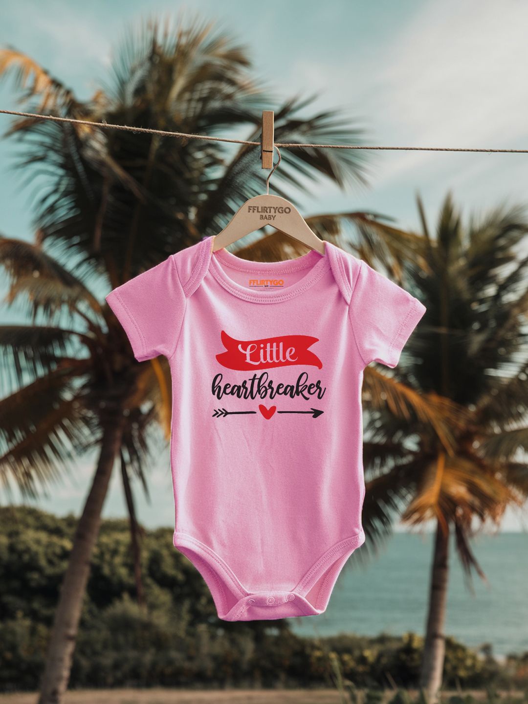 

FFLIRTYGO Infants Valentine Day Printed Cotton Bodysuit, Pink