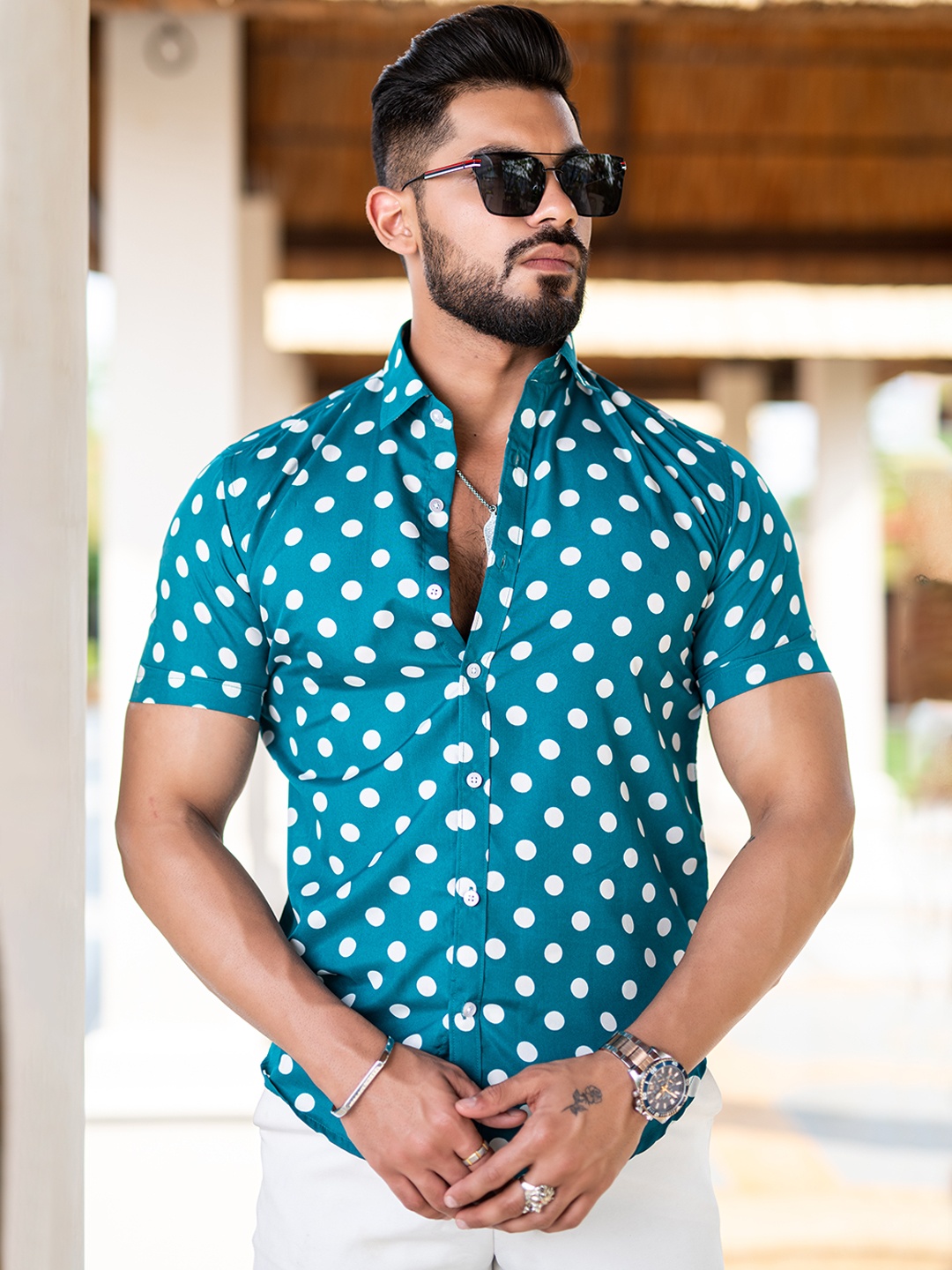 

Tistabene Men Comfort Opaque Printed Casual Shirt, Green