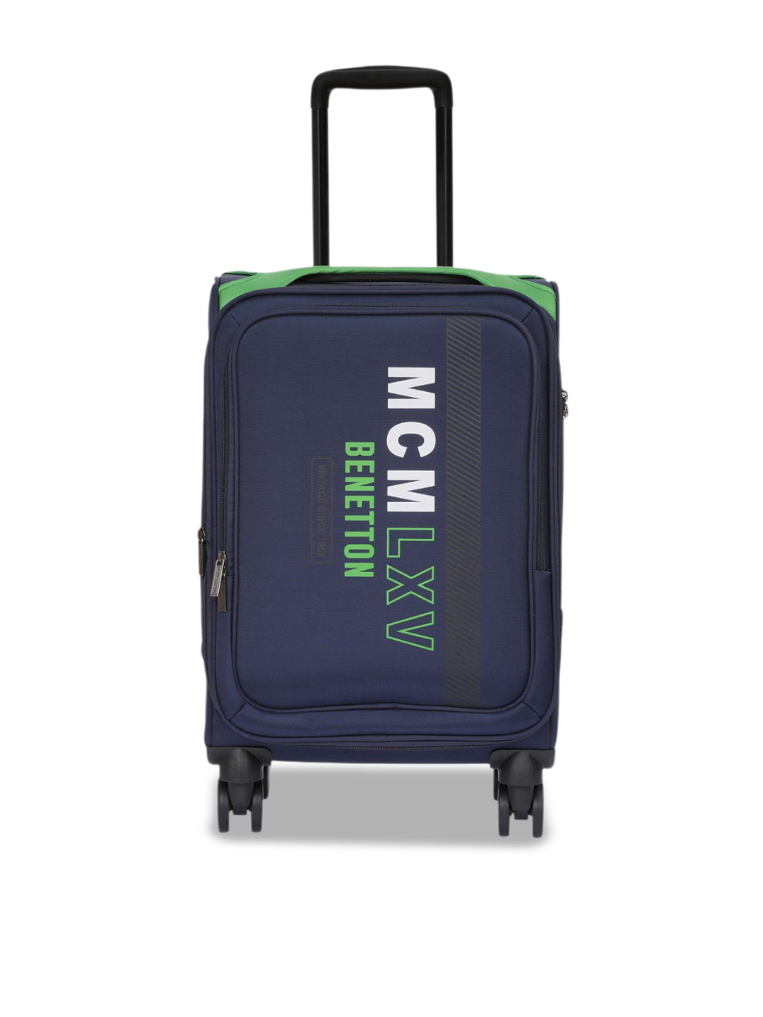 

United Colors of Benetton Topaz Plus Printed Soft-Sided Large Trolley Bag, Navy blue