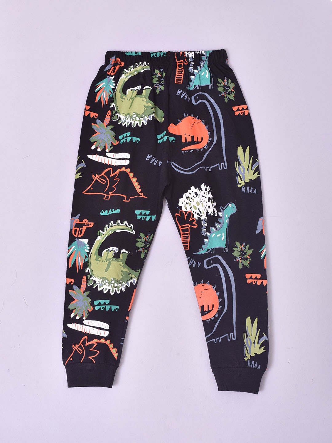 

BAESD Kids Printed Pure Cotton Mid-Rise Joggers, Black