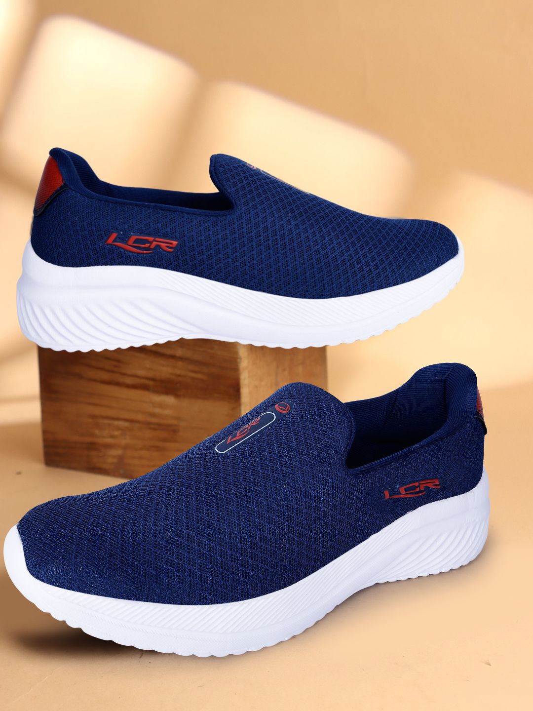 

Lancer Men Wonder Textile Walking Slip-On Shoes, Navy blue