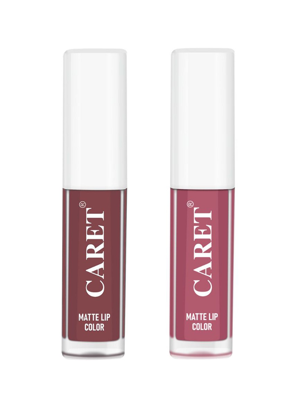 

CARET ORGANIC Set Of 2 Super-Pigmented Liquid Matte Lipsticks - 2 ml Each - 1-2, Pink