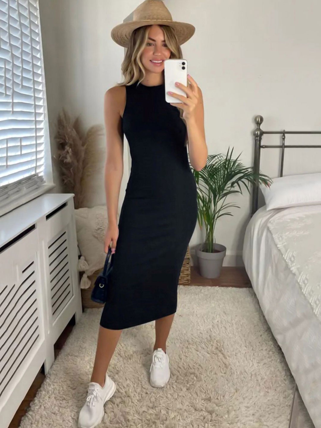 

KERI PERRY Bodycon Midi Dress, Black